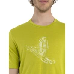 Icebreaker Tech Lite II Skiing Yeti T-Shirt Herren - Bio Lime -Deutschland Icebreaker Verkaufs-Shop icebreaker mens tech lite ii skiing yeti t shirt bio lime model 4 1499258