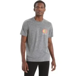 Icebreaker Tech Lite II Spring Glow T-Shirt Herren - Gritstone Hthr