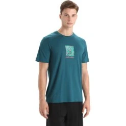 Icebreaker Tech Lite II Wildflower Bloom T-Shirt Herren - Green Glory