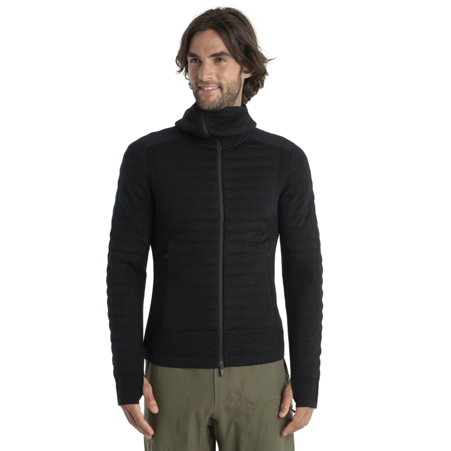 Icebreaker ZoneKnit™ Explore Kapuzenjacke Herren - Schwarz 1 Icebreaker ZoneKnit™ Explore Kapuzenjacke Herren - Schwarz