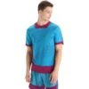 Icebreaker ZoneKnit™ GEODETIC T-Shirt Herren - Geo Blue/Go Berry/AOP