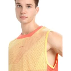 Icebreaker ZoneKnit™ GEODETIC Tanktop Herren - Summer/Vibrant Earth/AOP -Deutschland Icebreaker Verkaufs-Shop icebreaker mens zoneknit geodetic tank summer vibrant earth aop 7 1383528