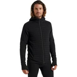 Icebreaker ZoneKnit™ Insulated Kapuzenjacke Herren - Schwarz