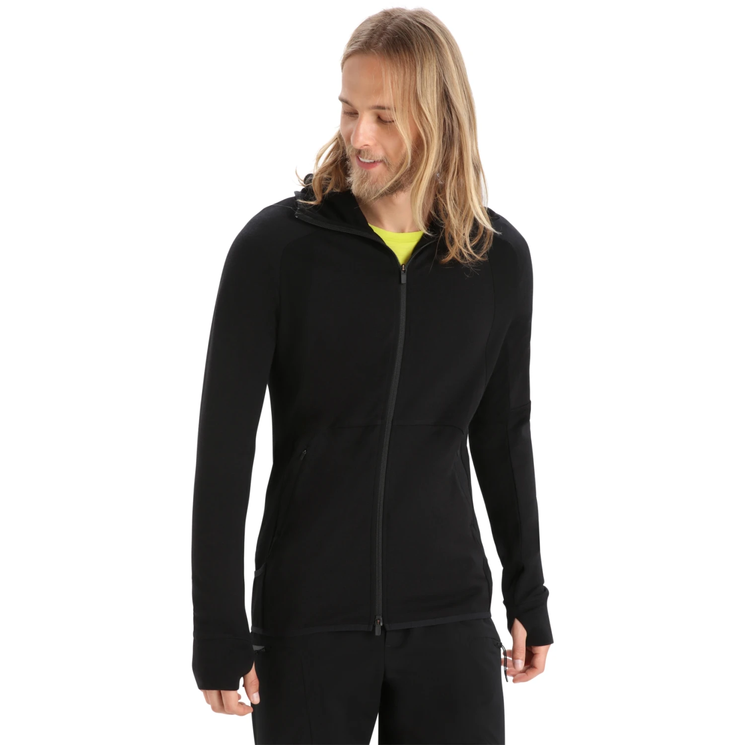 Icebreaker ZoneKnit™ Kapuzenjacke Herren - Schwarz 1 Icebreaker ZoneKnit™ Kapuzenjacke Herren - Schwarz