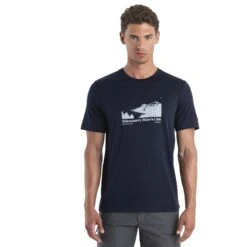 Icebreaker Tech Lite II Sidecountry Skiers Club T-Shirt Herren - Midnight Navy