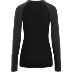 Icebreaker 125 ZoneKnit™ Crewe Langarmshirt Damen - Jet Hthr/Black/Metro Hthr -Deutschland Icebreaker Verkaufs-Shop icebreaker womens 125 zoneknit long sleeve crewe jet hthr black metro hthr 2 1385360