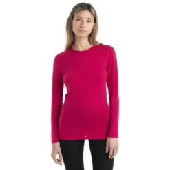 Icebreaker 200 Oasis Crewe Langarmshirt Damen - Electron Pink