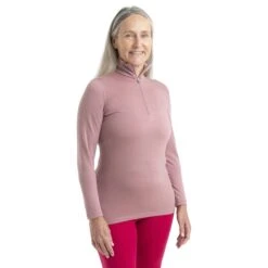 Icebreaker 200 Oasis Half Zip Langarmshirt Damen - Crystal