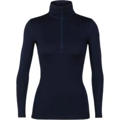 Icebreaker 260 Tech Half Zip Langarmshirt Damen - Midnight Navy -Deutschland Icebreaker Verkaufs-Shop icebreaker womens 260 tech half zip long sleeve shirt midnight navy 1 1039861