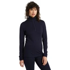 Icebreaker 260 Tech Half Zip Langarmshirt Damen - Midnight Navy