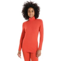 Icebreaker 260 Tech Half Zip Langarmshirt Damen - Vibrant Earth