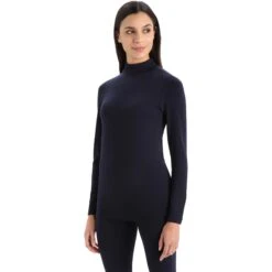 Icebreaker 260 Tech Turtleneck Langarmshirt Damen - Midnight Navy