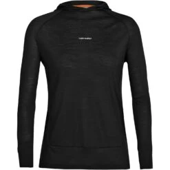 Icebreaker Cool-Lite™ Langarm-Hoodie Damen - Schwarz -Deutschland Icebreaker Verkaufs-Shop icebreaker womens cool lite long sleeve hoodie black 1 1269755