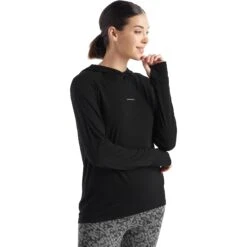 Icebreaker Cool-Lite™ Langarm-Hoodie Damen - Schwarz