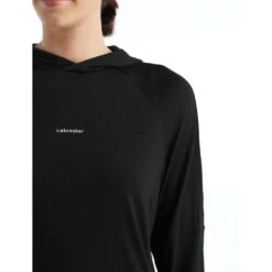 Icebreaker Cool-Lite™ Langarm-Hoodie Damen - Schwarz -Deutschland Icebreaker Verkaufs-Shop icebreaker womens cool lite long sleeve hoodie black 5 1269759
