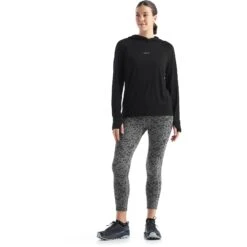 Icebreaker Cool-Lite™ Langarm-Hoodie Damen - Schwarz -Deutschland Icebreaker Verkaufs-Shop icebreaker womens cool lite long sleeve hoodie black 7 1269761