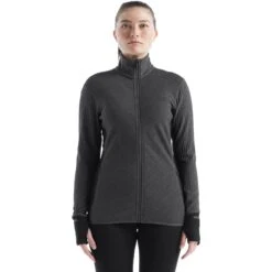 Icebreaker Descender Fleecejacke Damen - Jet Hthr/Black