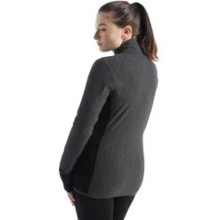 Icebreaker Descender Fleecejacke Damen - Jet Hthr/Black -Deutschland Icebreaker Verkaufs-Shop icebreaker womens descender long sleeve zip jet hthr black 4 1269798
