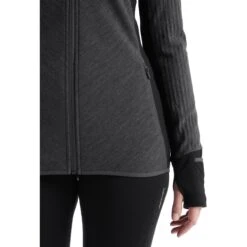 Icebreaker Descender Fleecejacke Damen - Jet Hthr/Black -Deutschland Icebreaker Verkaufs-Shop icebreaker womens descender long sleeve zip jet hthr black 6 1269800