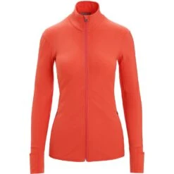 Icebreaker Descender Fleecejacke Damen - Vibrant Earth -Deutschland Icebreaker Verkaufs-Shop icebreaker womens descender long sleeve zip vibrant earth 1 1381202