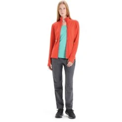 Icebreaker Descender Fleecejacke Damen - Vibrant Earth -Deutschland Icebreaker Verkaufs-Shop icebreaker womens descender long sleeve zip vibrant earth 5 1381206