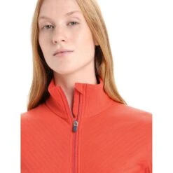 Icebreaker Descender Fleecejacke Damen - Vibrant Earth -Deutschland Icebreaker Verkaufs-Shop icebreaker womens descender long sleeve zip vibrant earth 6 1381207