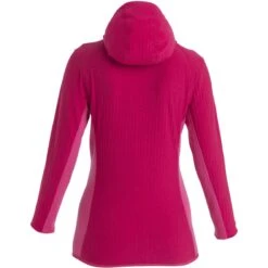 Icebreaker Descender Fleecejacke Mit Kapuze Damen - Electron Pink/Tempo -Deutschland Icebreaker Verkaufs-Shop icebreaker womens descender zip hood long sleeve midlayer electron pink tempo 2 1487896