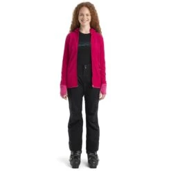 Icebreaker Descender Fleecejacke Mit Kapuze Damen - Electron Pink/Tempo -Deutschland Icebreaker Verkaufs-Shop icebreaker womens descender zip hood long sleeve midlayer electron pink tempo model 3 1498661