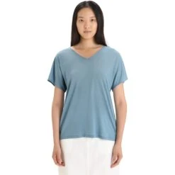 Icebreaker Drayden Reversible T-Shirt Damen - Astral Blue