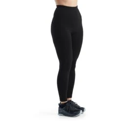 Icebreaker Fastray High Rise Leggings Damen - Schwarz