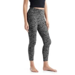 Icebreaker Fastray Forest Shadow High Rise Leggings Damen - Metro Heather/AOP
