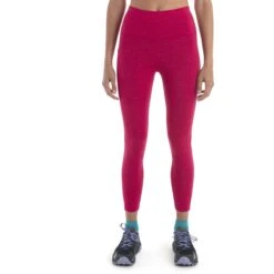 Icebreaker Fastray Topo Lines High Rise Leggings Damen - Electron Pink/Tempo/AOP
