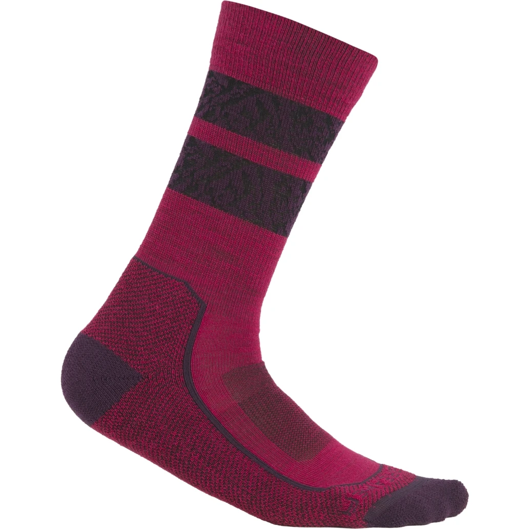 Icebreaker Hike+ Light Crew Natural Summit Socken Damen - Electron Pink/Nightshade/Black 1 Icebreaker Hike+ Light Crew Natural Summit Socken Damen - Electron Pink/Nightshade/Black