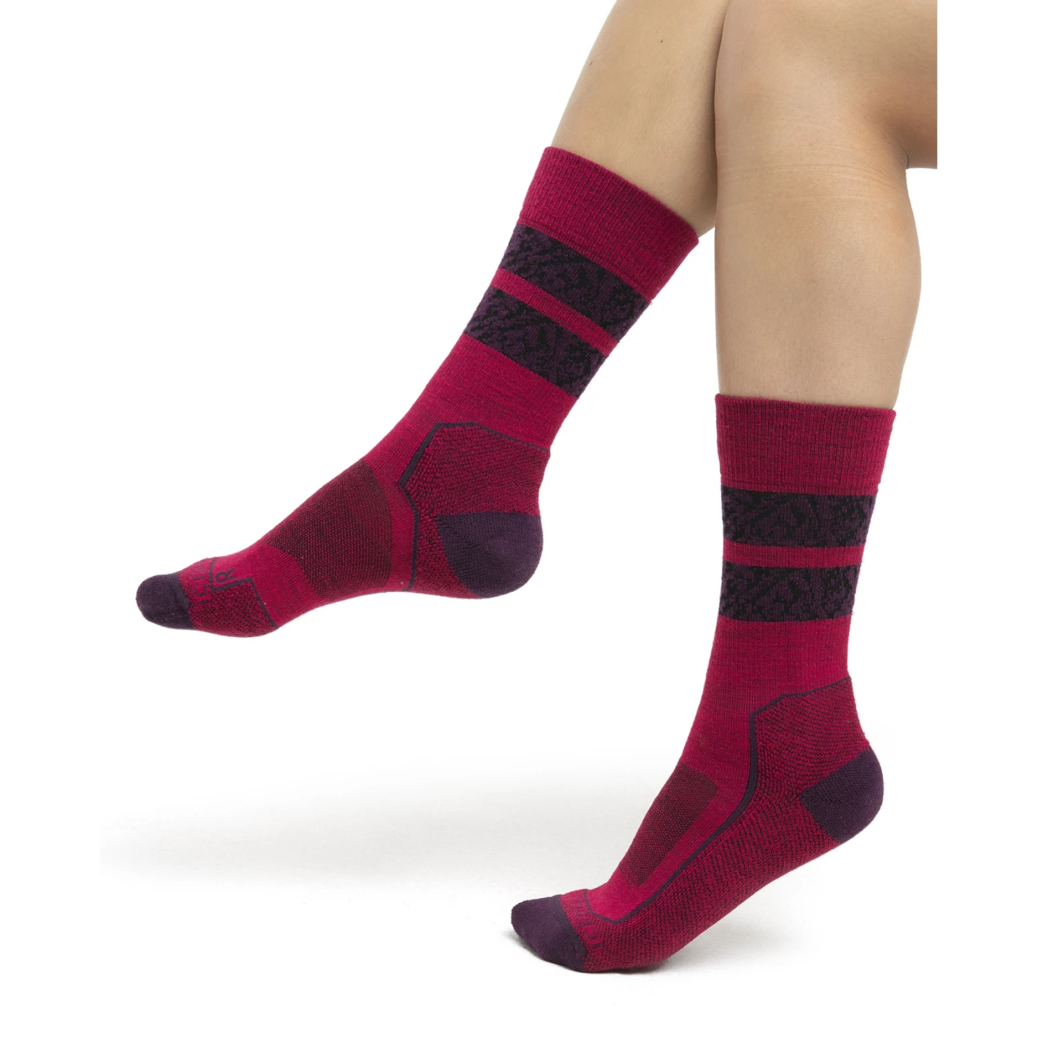 Icebreaker Hike+ Light Crew Natural Summit Socken Damen - Electron Pink/Nightshade/Black 2 Icebreaker Hike+ Light Crew Natural Summit Socken Damen - Electron Pink/Nightshade/Black – Bild 2