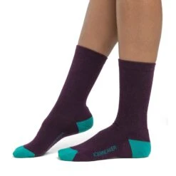 Icebreaker Lifestyle Light Crew Socken Damen - Nightshade/Flux Green