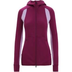 Icebreaker Quantum ZoneKnit™ Kapuzenjacke Damen - Go Berry/Purple Gaze -Deutschland Icebreaker Verkaufs-Shop icebreaker womens merino quantum zoneknit long sleeve zip hoodie go berry purple gaze 1 1384483