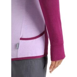 Icebreaker Quantum ZoneKnit™ Kapuzenjacke Damen - Go Berry/Purple Gaze -Deutschland Icebreaker Verkaufs-Shop icebreaker womens merino quantum zoneknit long sleeve zip hoodie go berry purple gaze 11 1384493