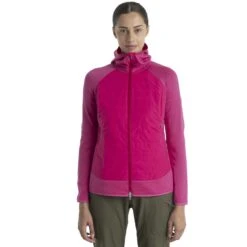 Icebreaker Quantum Hybrid Kapuzenjacke Damen - Electron Pink/Tempo