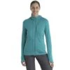 Icebreaker Quantum III Midlayer Jacke Mit Kapuze Damen - Flux Green/Ether