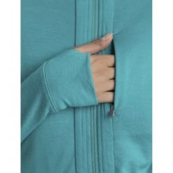 Icebreaker Quantum III Midlayer Jacke Mit Kapuze Damen - Flux Green/Ether -Deutschland Icebreaker Verkaufs-Shop icebreaker womens quantum iii long sleeve zip hood midlayer flux green ether model 4 1535760
