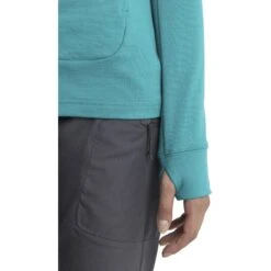 Icebreaker Quantum III Midlayer Jacke Mit Kapuze Damen - Flux Green/Ether -Deutschland Icebreaker Verkaufs-Shop icebreaker womens quantum iii long sleeve zip hood midlayer flux green ether model 5 1535761