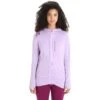 Icebreaker Quantum III Midlayer Jacke Mit Kapuze Damen - Purple Gaze/Go Berry