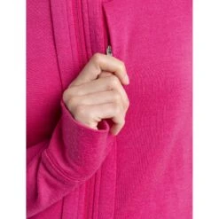 Icebreaker Quantum III Midlayer Jacke Mit Kapuze Damen - Tempo/Electron Pink -Deutschland Icebreaker Verkaufs-Shop icebreaker womens quantum iii long sleeve zip hood midlayer tempo electron pink model 7 1498857