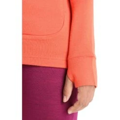 Icebreaker Quantum III Midlayer Jacke Mit Kapuze Damen - Vibrant Earth/Purple Gaze -Deutschland Icebreaker Verkaufs-Shop icebreaker womens quantum iii long sleeve zip hood midlayer vibrant earth purple gaze 10 1381787