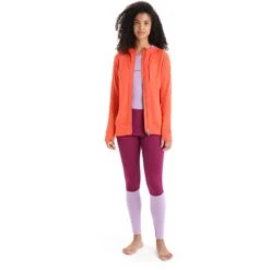 Icebreaker Quantum III Midlayer Jacke Mit Kapuze Damen - Vibrant Earth/Purple Gaze -Deutschland Icebreaker Verkaufs-Shop icebreaker womens quantum iii long sleeve zip hood midlayer vibrant earth purple gaze 5 1381782