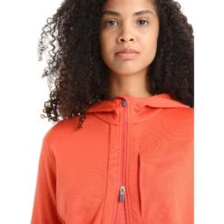 Icebreaker Quantum III Midlayer Jacke Mit Kapuze Damen - Vibrant Earth/Purple Gaze -Deutschland Icebreaker Verkaufs-Shop icebreaker womens quantum iii long sleeve zip hood midlayer vibrant earth purple gaze 7 1381784