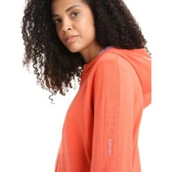 Icebreaker Quantum III Midlayer Jacke Mit Kapuze Damen - Vibrant Earth/Purple Gaze -Deutschland Icebreaker Verkaufs-Shop icebreaker womens quantum iii long sleeve zip hood midlayer vibrant earth purple gaze 8 1381785