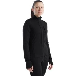Icebreaker Quantum III Midlayer Jacke Damen - Schwarz