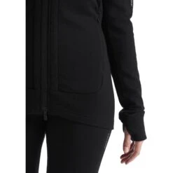 Icebreaker Quantum III Midlayer Jacke Damen - Schwarz -Deutschland Icebreaker Verkaufs-Shop icebreaker womens quantum iii long sleeve zip midlayer black 6 1147593
