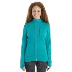 Icebreaker Quantum III Midlayer Jacke Damen - Flux Green